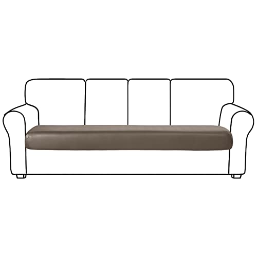 OwkHome Stretch-Möbelschutz for Sofakissen Aus PU-Leder Mit Elastischer Unterseite(Khaki,4 Seater) von OwkHome