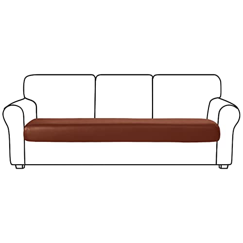 OwkHome Stretch-Möbelschutz for Sofakissen Aus PU-Leder Mit Elastischer Unterseite(Orange,3 Seater) von OwkHome