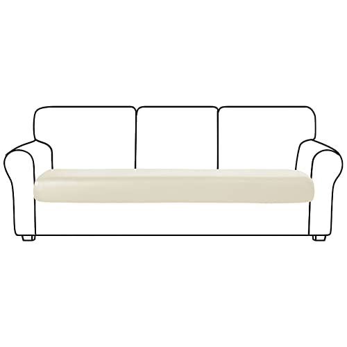 OwkHome Stretch-Möbelschutz for Sofakissen Aus PU-Leder Mit Elastischer Unterseite(White,3 Seater) von OwkHome