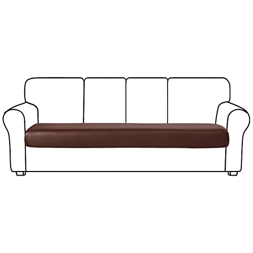 OwkHome Stretch-Möbelschutz for Sofakissen Aus PU-Leder Mit Elastischer Unterseite(Wine Red,4 Seater) von OwkHome