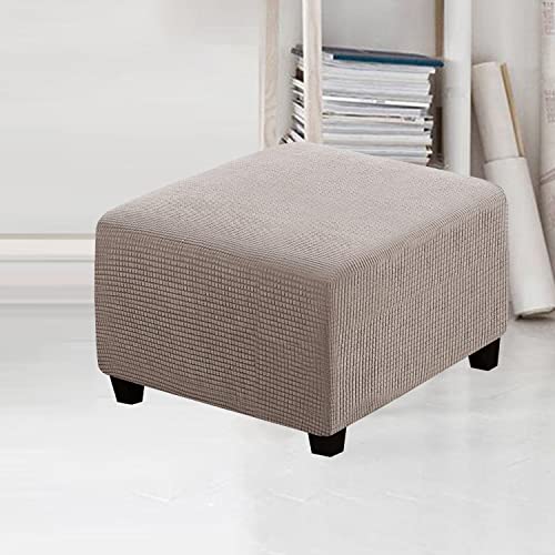 OwkHome Stretch-Ottoman-Bezug Aus Jacquard Mit Rutschfester Unterseite, Waschbarer Fußhocker-Schutz for Das Wohnzimmer(11) von OwkHome