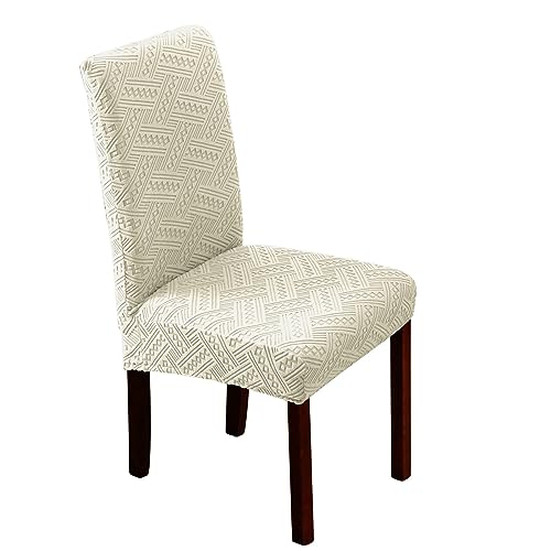 OwkHome Stretch Parsons Stuhlhussen 2er Set - Elastische Schutzhüllen for Esszimmer(Beige,Set of 4) von OwkHome
