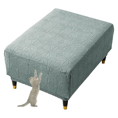 OwkHome Stretch-Rechteck-Ottoman-Schonbezug, Elastischer Möbelschutzbezug for Bank-Fußhocker(Green,Large) von OwkHome