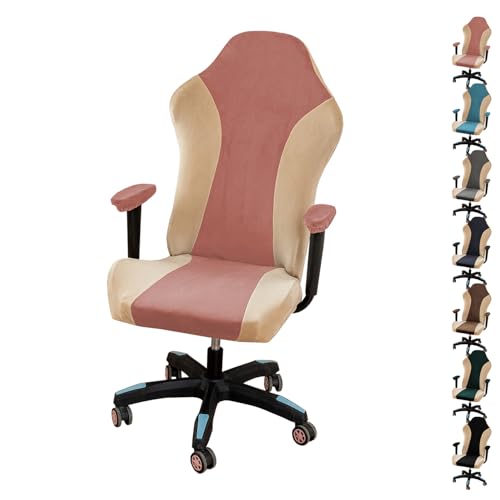 OwkHome Stretch-Samtbezug-Set for Gaming-Stuhl mit Armlehnenschutz, geteiltes Design mit Reißverschluss for Büro- und Schreibtischstühle(A) von OwkHome