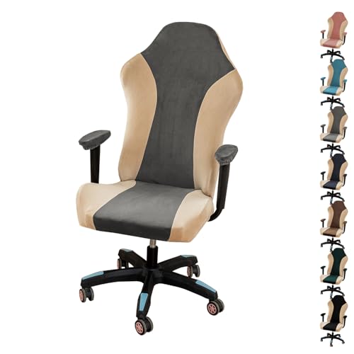 OwkHome Stretch-Samtbezug-Set for Gaming-Stuhl mit Armlehnenschutz, geteiltes Design mit Reißverschluss for Büro- und Schreibtischstühle(C) von OwkHome