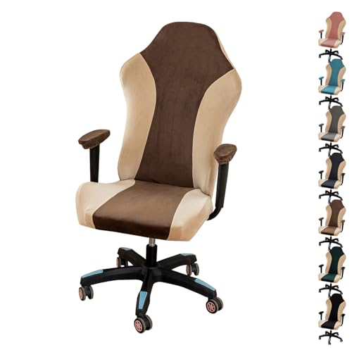 OwkHome Stretch-Samtbezug-Set for Gaming-Stuhl mit Armlehnenschutz, geteiltes Design mit Reißverschluss for Büro- und Schreibtischstühle(E) von OwkHome