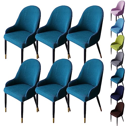 OwkHome Stretch-Schonbezüge for Drehstühle, Abnehmbar, 4er-Set, Waschbare Schonbezüge(Blue 6pcs) von OwkHome