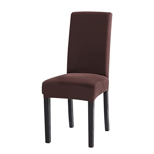 OwkHome Stretch-Schonbezüge for Esszimmerstühle, Waschbare, Elastische Stuhlschoner for Parson-Stühle (2er-Set)(Brown,6PCS) von OwkHome