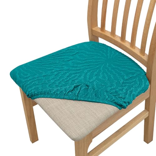 OwkHome Stretch-Schonbezüge for Esszimmerstühle Mit Bindeverschluss, Abnehmbares Und Waschbares Sitzschutz-Set(Blue,4 Pack) von OwkHome