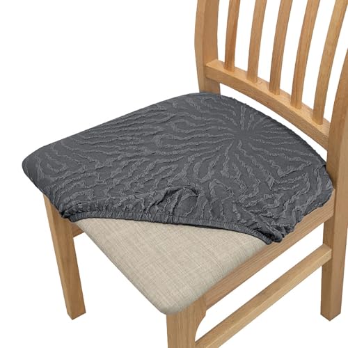 OwkHome Stretch-Schonbezüge for Esszimmerstühle Mit Bindeverschluss, Abnehmbares Und Waschbares Sitzschutz-Set(Dark Gray,2 Pack) von OwkHome
