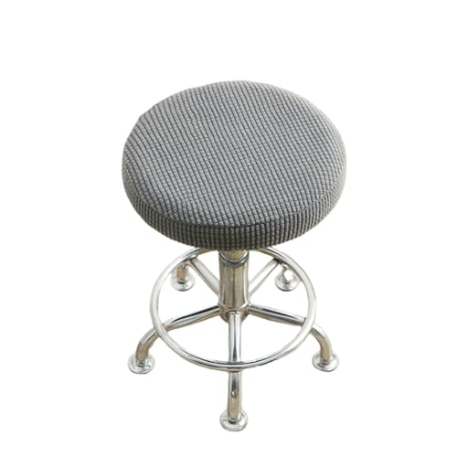 OwkHome Stretch-Schonbezüge for Runde Hocker, Rutschfestes, Elastisches Barhocker-Bezugsset, Langlebiger, Dehnbarer Möbelschutz for Den Privaten Oder Gewerblichen Gebrauch(Light Gray) von OwkHome