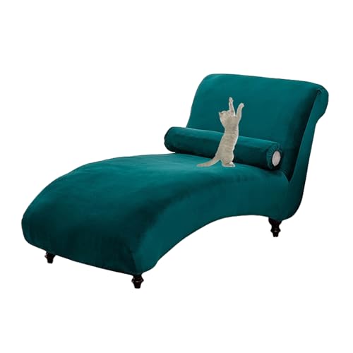 OwkHome Stretch-Schonbezug for Chaiselongue Aus Samt, Universelle Passform Mit Elastischem, Sicherem Design(Green) von OwkHome