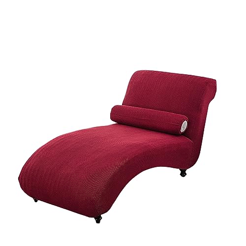 OwkHome Stretch-Schonbezug for Chaiselongue Mit Rutschfester Unterseite, Maschinenwaschbarer Möbelschutz(Wine Red) von OwkHome