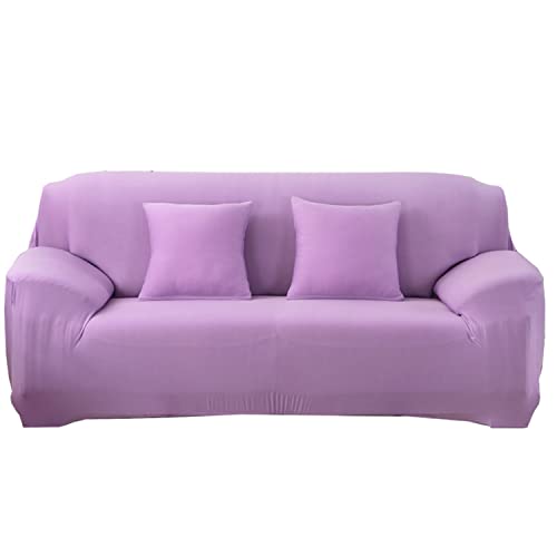 OwkHome Stretch-Sofa-Schonbezug Mit Elastischer Unterseite, Langlebiger Möbelschutz for Couch Und Wohnzimmer(Light Purple,3 Seater(190-230cm)) von OwkHome