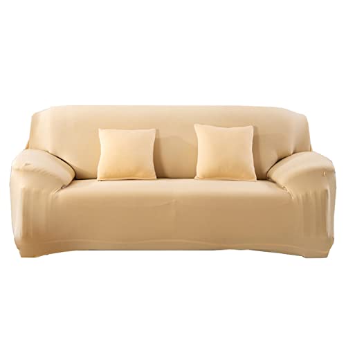 OwkHome Stretch-Sofa-Schonbezug Mit Elastischer Unterseite, Langlebiger Möbelschutz for Couch Und Wohnzimmer(Yellow,1 Seater(90-140cm)) von OwkHome