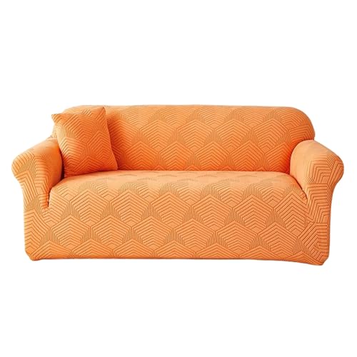 OwkHome Stretch-Sofabezug, rutschfest, 3-Sitzer, Waschbar, Möbelschutz(Orange,S) von OwkHome