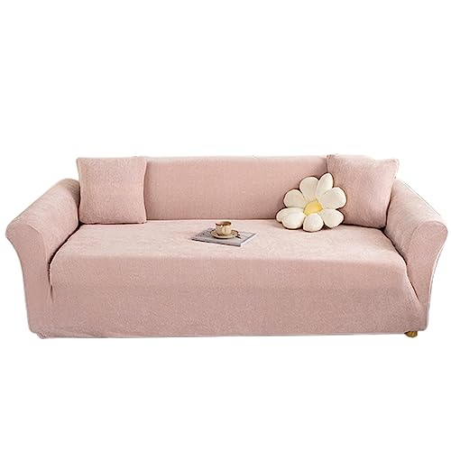 OwkHome Stretch-Sofabezug, rutschfest, Dick, Jacquard, Elastisch, Möbelschutz(Pink,5 Seater(305-360cm)) von OwkHome