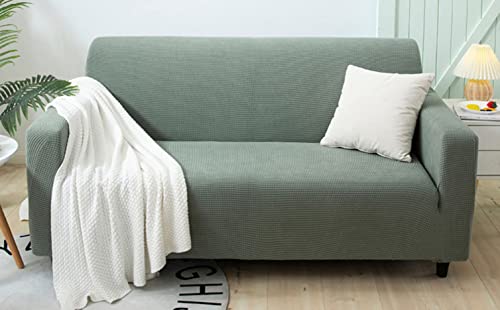 OwkHome Stretch-Sofabezug Aus Jacquard, Universell Passend, for 1–4 Sitzer, Weicher, Strapazierfähiger Möbelbezug(Green-a,2 Seater(145-185cm)) von OwkHome