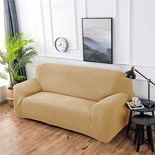 OwkHome Stretch-Sofabezug Aus Jacquard, rutschfest, Waschbar, Möbelschutz(Yellow,4 Seater(235-300cm)) von OwkHome