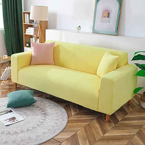 OwkHome Stretch-Sofabezug Aus Jacquard Mit Elastischer Unterseite, Waschbarer Möbelschutzbezug(Pink,1 Seater 90-140cm) von OwkHome