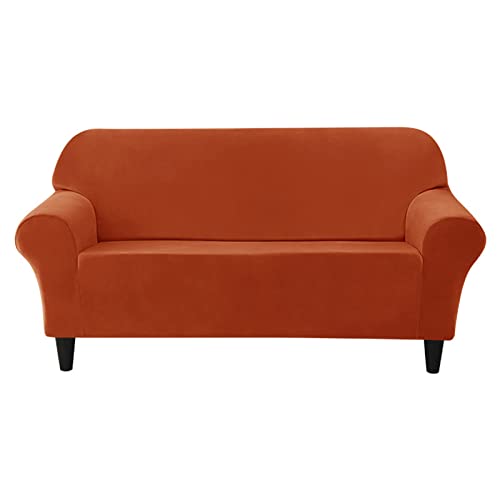 OwkHome Stretch-Sofabezug Aus Samt for 1-4-Sitzer-Couches, Liegemöbelschutz(Coffee,2 Seater 140-185cm) von OwkHome