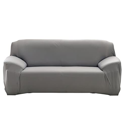 OwkHome Stretch-Sofabezug Mit Elastischem Rand, Weicher Möbelschutz for 1-3-Sitzer-Sofas(Grey,1 Seater(90-140cm)) von OwkHome