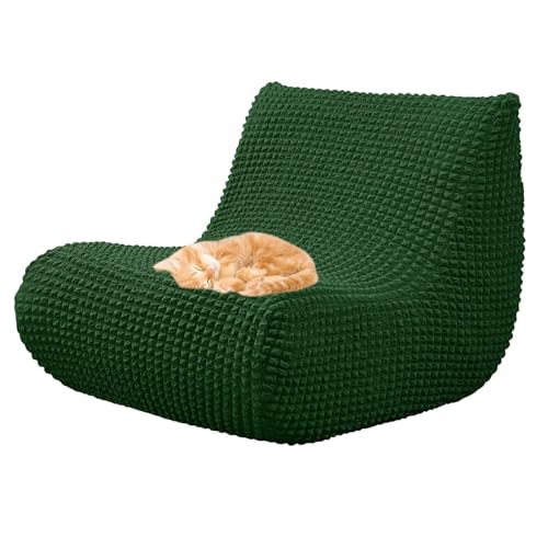 OwkHome Stretch-Sofabezug Mit Kariertem Design, Waschbarer Chaiselongue-Bezug for Sitzsäcke Im Innenbereich(Green) von OwkHome