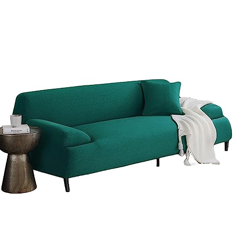 OwkHome Stretch-Sofabezug Mit Kissenbezug, Dick, Rutschfester Möbelschutz for 2-Sitzer-Couch(Green,3 Seater 190-230cm) von OwkHome