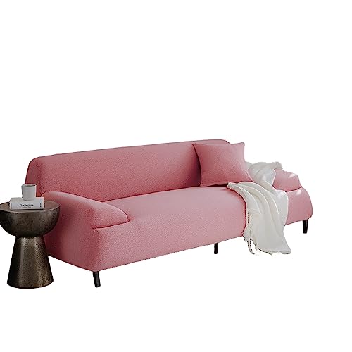 OwkHome Stretch-Sofabezug Mit Kissenbezug, Dick, Rutschfester Möbelschutz for 2-Sitzer-Couch(Pink 1,1 Seater 90-140cm) von OwkHome