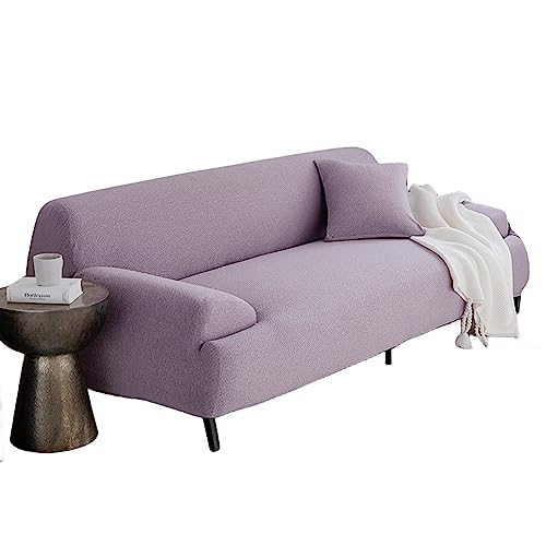 OwkHome Stretch-Sofabezug Mit Kissenbezug, Dicker Möbelschutz Mit Elastischem Rand(Purple,2 Seater 145-185cm) von OwkHome