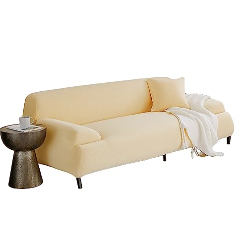 OwkHome Stretch-Sofabezug Mit Kissenbezug Und Rutschfestem Design, Waschbarer Möbelschutz(Yellow,3 Seater 190-230cm) von OwkHome
