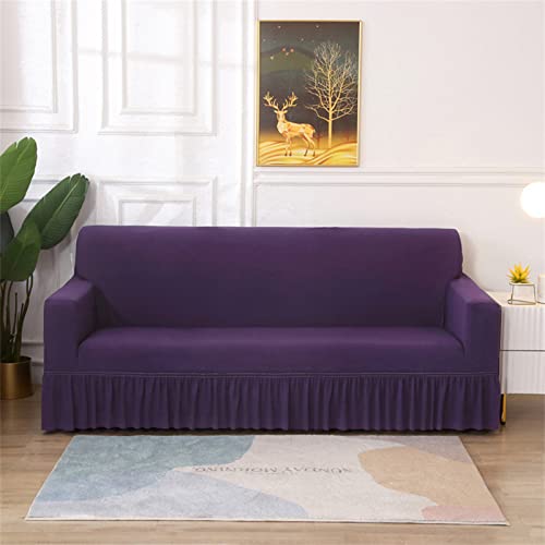 OwkHome Stretch-Sofabezug Mit Rockdesign, Waschbarer Möbelschutz(Deep Purple,1 Seater(90-140cm)) von OwkHome