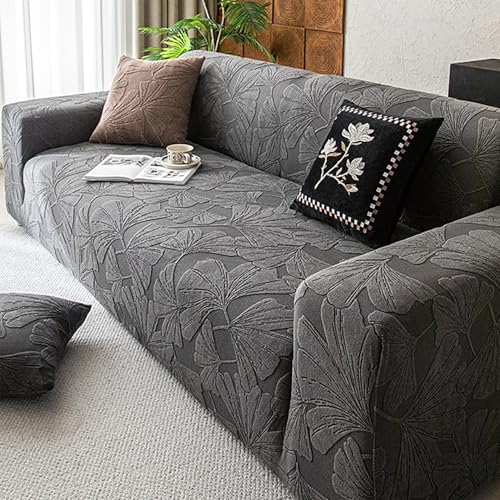 OwkHome Stretch-Sofabezug for 1-3-Sitzer-Couch, Möbelschutz Aus Jacquard-Stoff – Einfach Anzubringen Und Waschbar(Gray,Medium) von OwkHome