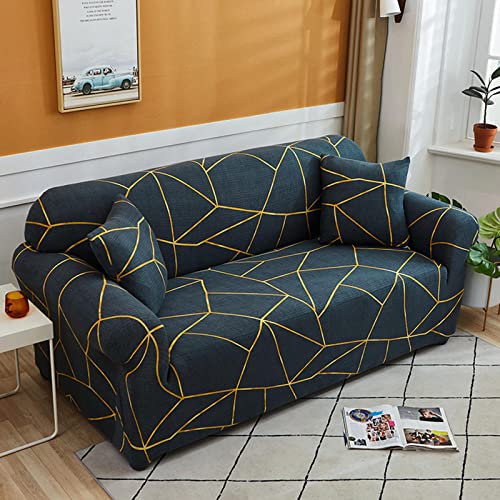 OwkHome Stretch-Sofabezug for 1-4-Sitzer-Couches, Bedruckter, Rutschfester Möbelschutz Mit Elastischer Unterseite(T,2 Seater(145-185cm)) von OwkHome