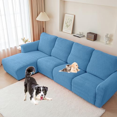 OwkHome Stretch-Sofabezug for Liegesessel, All-Inclusive-Couchschutz for 1/2/3-Sitzer, Waschbarer Möbelbezug(White,1seat/4Pieces) von OwkHome