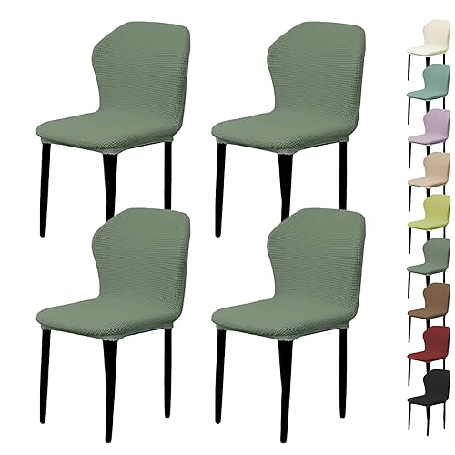OwkHome Stretch-Stuhlbezug Mit Karomuster, Jacquard-Muster, Universeller Schutz for Die Gebogene Rückenlehne, for Esszimmer, Partydekoration(Greenc 4pcs) von OwkHome