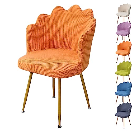 OwkHome Stretch-Stuhlbezug-Set Mit Blütenblättern – Universeller Schonbezug for Stühle Mit Gebogener Rückenlehne, Waschbarer Schutz for Esszimmer Und Café(Orange 1pcs) von OwkHome