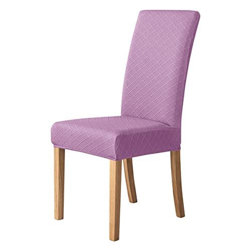 OwkHome Stretch-Stuhlhussen Aus Polyester-Spandex, Schonbezüge for Parson-Stühle, Universelle Passform, Esszimmerstühle, Motel, Resort, Gewerbliche Nutzung – 2er-Pack(Purple,4 Pieces) von OwkHome
