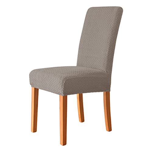 OwkHome Stretch-Stuhlhussen Mit Bedruckten Mustern, Elastische, Waschbare Schonbezüge for Esszimmerstühle, 2er-Set(Khaki,4 Pieces) von OwkHome