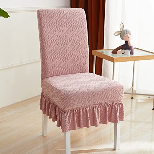 OwkHome Stretch-Stuhlhussen-Set „Parsons“, Dicke, Waschbare Stuhlhussen for Esszimmerstühle – Mehrere Packungsoptionen(Pink 1,Set of 2) von OwkHome