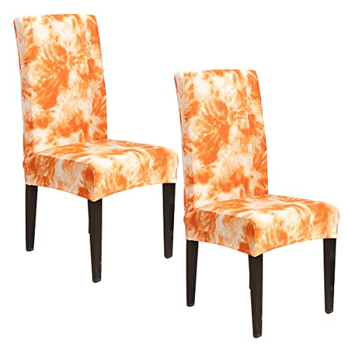 OwkHome Stretch-Stuhlhussen for Esszimmerstühle, Abnehmbar, 2er-Set, Waschbare Schonbezüge for Zuhause, Hotel, Bankett, Hochzeit(Orange,6 PCS) von OwkHome