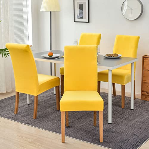 OwkHome Stretch-Stuhlhussen for Esszimmerstühle, Universell Einsetzbar, 4er-Pack, Verdickter, Waschbarer Stuhlschutz Aus Spandex for Zuhause Und Veranstaltungen(M,4Pack) von OwkHome