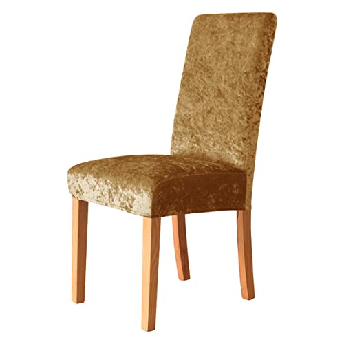 OwkHome Stretch-Stuhlhussen for Parson-Stuhl, 2er-Set, Waschbare, Elastische Stuhlhussen for Esszimmerstühle(Gold,2 Pieces) von OwkHome