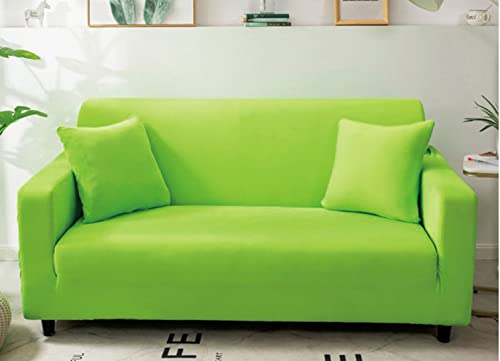OwkHome Stretch-Überzug for Chaiselongue Ohne Armlehnen, Rutschfester Jacquard-Möbelschutz, Maschinenwaschbarer Schonbezug(Green,2 Seater(145-185cm)) von OwkHome