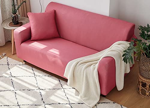 OwkHome Stretch-Überzug for Chaiselongue Ohne Armlehnen, Rutschfester Jacquard-Möbelschutz, Maschinenwaschbarer Schonbezug(Red-2,1 Seater(90-140cm)) von OwkHome