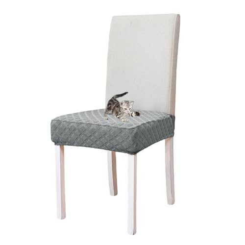 OwkHome Stretch Wingback Stuhl Schonbezug Elastische Einfarbig Akzent Abdeckung for Esszimmer Dekor(Light Gray,4 Piece) von OwkHome