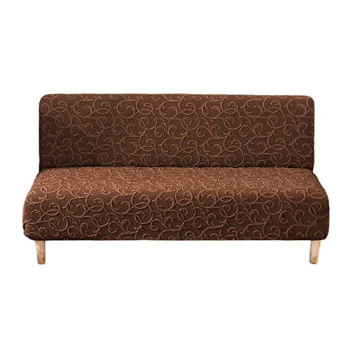OwkHome Strukturierter Futon-Schonbezug Mit Rutschfester Unterseite, Maschinenwaschbarer Möbelschutz(Dark Coffee,Large(190-210cm)) von OwkHome