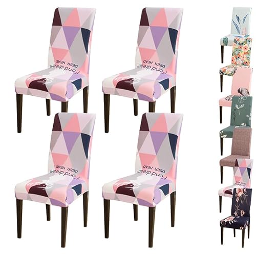 OwkHome Stuhlhusse for Parson-Stuhl Mit Blumenmuster – Stretch-Esszimmerstuhl-Bezugsset for Küche Und Zuhause(F 4pcs) von OwkHome