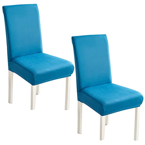 OwkHome Stuhlhussen Aus Stretch-Samt for Esszimmerstühle, Elastisches Stuhlhussen-Set Aus Spandex for Parson-Stuhl for Veranstaltungen Im Home-Hotel(Dark Blue,6 Pieces) von OwkHome