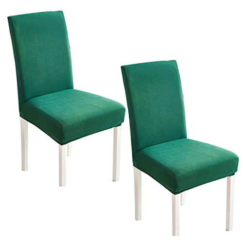 OwkHome Stuhlhussen Aus Stretch-Samt for Esszimmerstühle, Elastisches Stuhlhussen-Set Aus Spandex for Parson-Stuhl for Veranstaltungen Im Home-Hotel(Green,4 Pieces) von OwkHome
